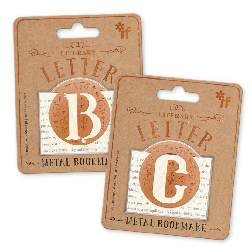 Literary Letters Metal Bookmarks | Clip-on Personalised Initial Gift | IF