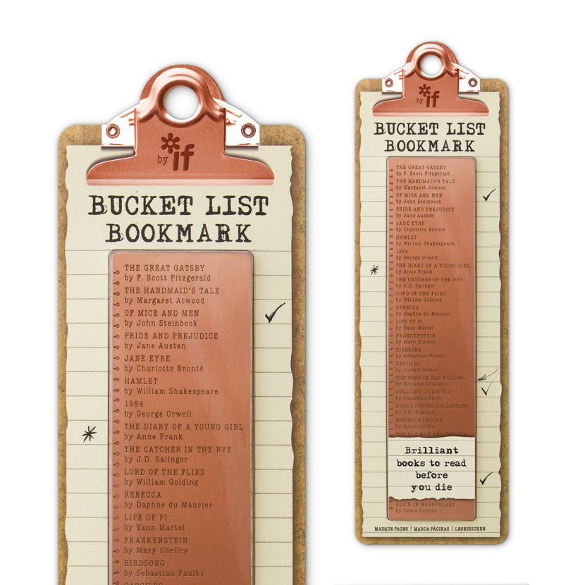 Bucket List Bookmark 50 Best Books List Metal IF