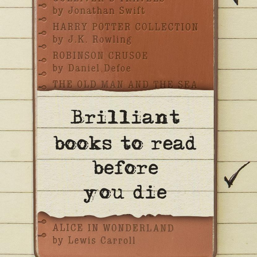 Bucket List Bookmark 50 Best Books List Metal IF