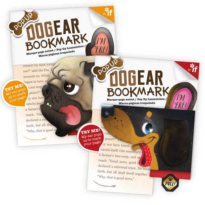 Dog Ear Bookmarks ‘Popup’ Dog and Book Friendly IF