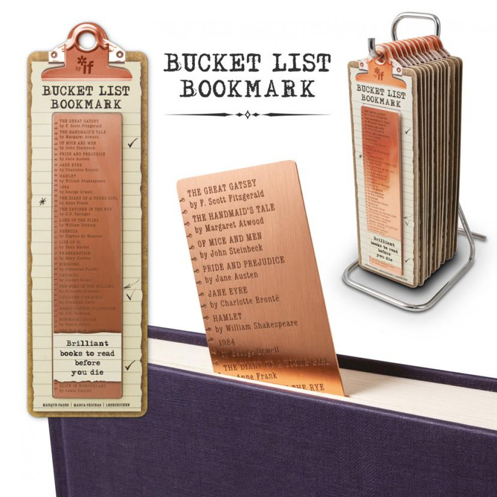 Bucket List Bookmark 50 Best Books List Metal IF