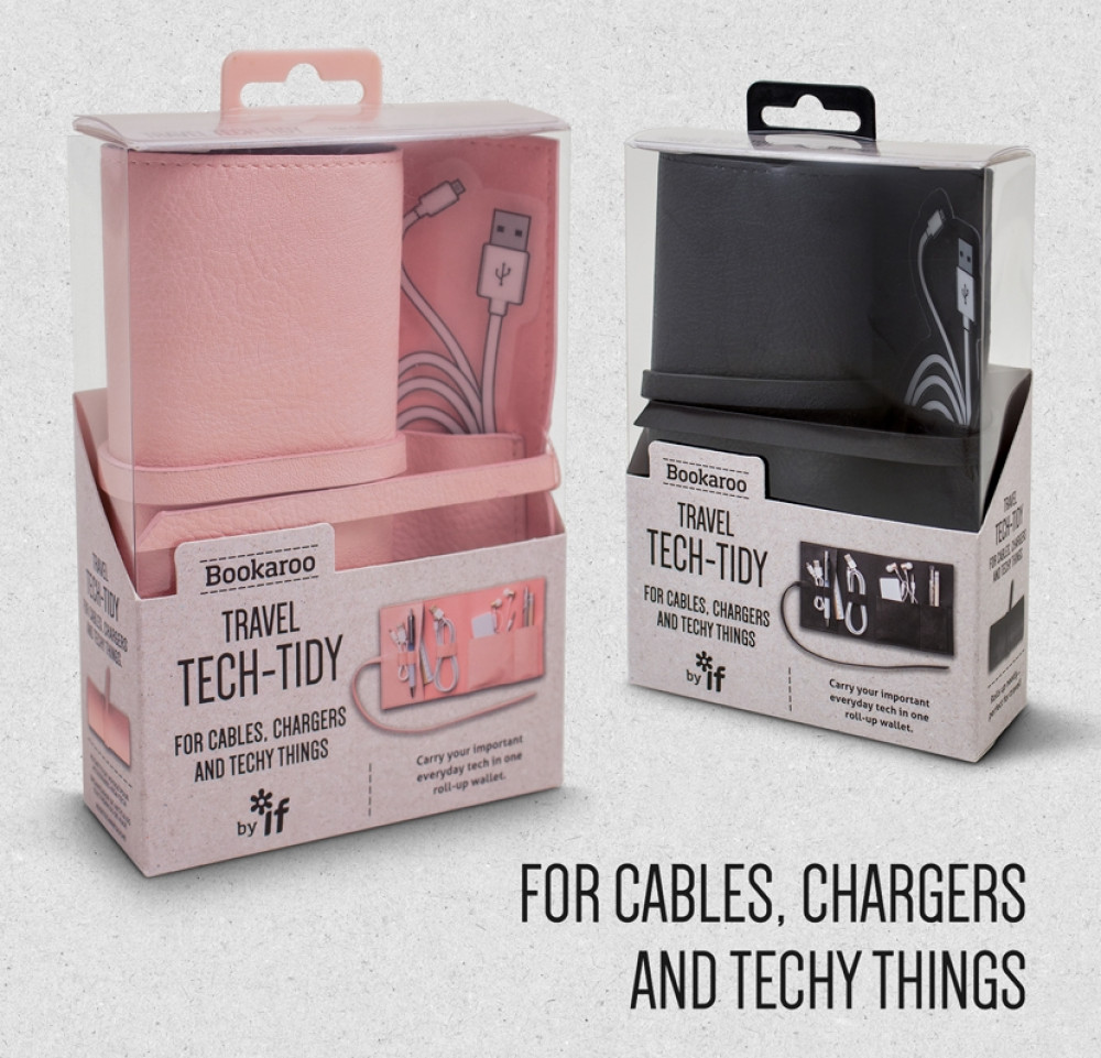 If Bookaroo Travel Tech-Tidy Roll-Up Wallet Cable Charger Organiser NEW