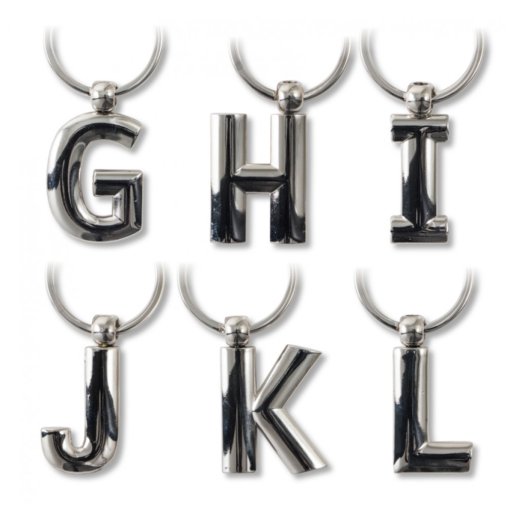 IF IF Metal Letter Keyring Personalised Alphabet Letters 7 cm;,Silver Silver A Keyring 