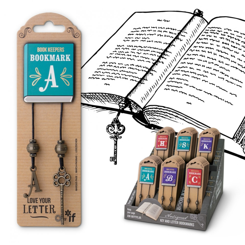 Book Keepers Personalised Antiqued Letter Bookmarks and Pagemarker IF