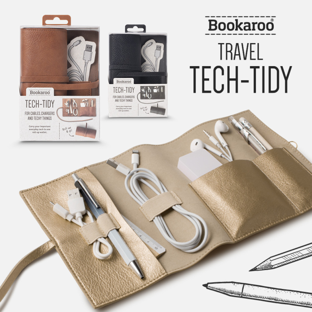 IF Bookaroo Travel Tech-Tidy 16 cm,Metallic Copper Travel Pouch Bag Organiser Tech Organiser 
