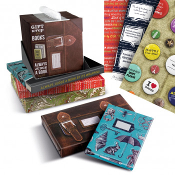That Company called If Book Badges Gift Wrap Rouleau de Papier cadeau et housse de livre 
